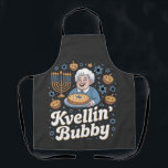 Happy Hanukkah Funny Jewish Holiday Kvellin Bubby Apron<br><div class="desc">Jewish grandmother humour,  kvelling Bubby,  proud Jewish grandma,  Hanukkah 2025,  Jewish family pride,  Bubby celebration,  menorah joy,  cultural appreciation,  Jewish holiday 2025</div>