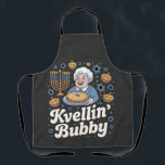 Happy Hanukkah Funny Jewish Holiday Kvellin Bubby Apron<br><div class="desc">Jewish grandmother humour,  kvelling Bubby,  proud Jewish grandma,  Hanukkah 2025,  Jewish family pride,  Bubby celebration,  menorah joy,  cultural appreciation,  Jewish holiday 2025</div>