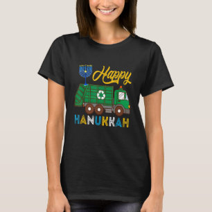 Happy Hanukkah Garbage Truck Carrying Jewish Menor T-Shirt