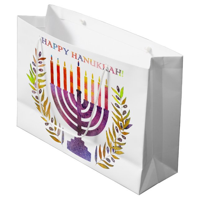 Happy Hanukkah Gift Bags (Front Angled)