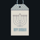 Happy Hanukkah Gift Tag<br><div class="desc">Happy Hanukkah Gift Tag – Presenting a beautiful gift tag in a digital scrapbook style. Colouring of grey,  cream and shades of blue,  with stars,  celebrating the Jewish festival of Hanukkah.</div>