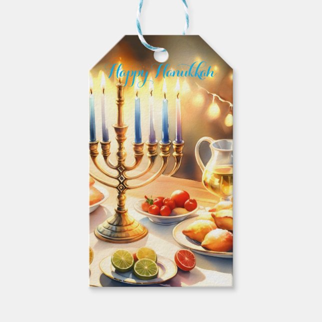 Happy Hanukkah Gift Tags (Front)