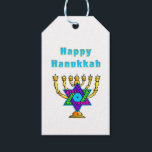Happy Hanukkah   Gift Tags<br><div class="desc">Personalized gifts that say "Happy Hanukkah" feature Jewish Star and candles ready to light each special night.  Happy holidays and have a wonderful New Year!</div>