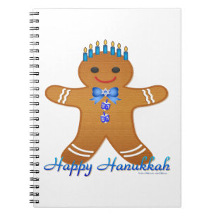 Happy Hanukkah Gingerbread Man Menorah Notebook