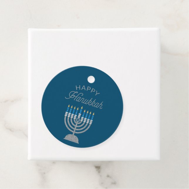 Happy Hanukkah Glitter Favour Tags (In Situ)