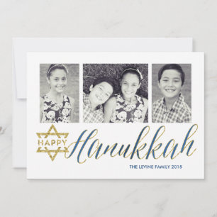 Happy Hanukkah Glitter   Hanukkah Card