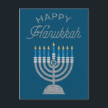 Happy Hanukkah Glitter Postcard<br><div class="desc">Hanukkah 2022 will begin in the evening of Sunday 18 December and ends in the evening of Monday 26 December</div>
