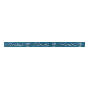 Happy Hanukkah Glitter Satin Ribbon