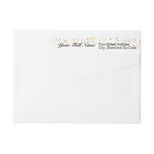 Happy Hanukkah Gold Confetti Bokeh Lights Pattern Wrap Around Label