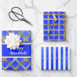 Happy Hanukkah Gold, Silver, and White Laced Wrapping Paper Sheet<br><div class="desc">An elegant, classic combined seamless design to enhance your gift décor for Jewish holidays. These are wonderful and stylish accents to help set the mood of your entertaining and party experience. You can also use this stylish design to celebrate New Year's, weddings, and anniversaries by changing the background colour and...</div>