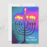 Happy Hanukkah! Gretting or thank you card.<br><div class="desc">A beautiful "painted water colour" design for Hanukkah. Your loved ones will be delighted to receive one this season!</div>