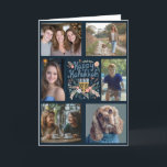 HAPPY HANUKKAH Hand-Drawn CUSTOM 6 PHOTO Folded Holiday Card<br><div class="desc">Hope you like this hand-drawn holiday design. Click "personalize" to edit and add your own photos and text to the front and inside. Delete or move artwork designs on the inside and back if you prefer. Also available as digital download to send via email or text message and save on...</div>