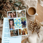 HAPPY HANUKKAH Hand-Drawn CUSTOM 6 PHOTO  Holiday Card<br><div class="desc">Hope you like this holiday design. Click "personalize" to edit and add your own photos and text to the front and back. Also available as digital download to send via email or text message and save on postage. Check my shop for more matching items like greeting cards, postcards, stickers, mugs,...</div>