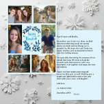 HAPPY HANUKKAH Hand-Drawn CUSTOM 6 PHOTO  Holiday Card<br><div class="desc">Hope you like this holiday design. Click "personalize" to edit and add your own photos and text to the front and back. Also available as digital download to send via email or text message and save on postage. Check my shop for more matching items like greeting cards, postcards, stickers, mugs,...</div>