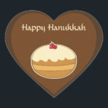 Happy Hanukkah Heart Sticker<br><div class="desc">Hanukkah - Happy Hanukkah Original & Creative Custom Gift Design. You may add or delete text,  change text font,  size,  align and colours.</div>