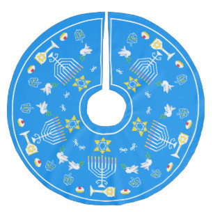 Happy Hanukkah Holiday Brushed Polyester Tree Skirt