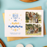 "Happy Hanukkah" Holiday Card<br><div class="desc">Festive 2 photo gallery Happy Hanukkah cards.</div>