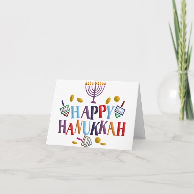Happy Hanukkah Holiday Card (Front)