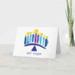 Happy Hanukkah Holiday Card<br><div class="desc">Hanukkah card with a menorah hand painted in watercolor.</div>