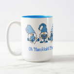 Happy Hanukkah Holiday Gnome  Two-Tone Coffee Mug<br><div class="desc">Did you know there were Hanukkah Gnomes? This super cute mug in blue and white is so fun for the 8 days of Hanukkah! Perfect for hot chocolate, coffee or tea with your Jelly Doughnuts, or fill it with Hanukkah gelt (gold foil wrapped chocolate coins), dreidels, rugelah, spicy herbal tea...</div>