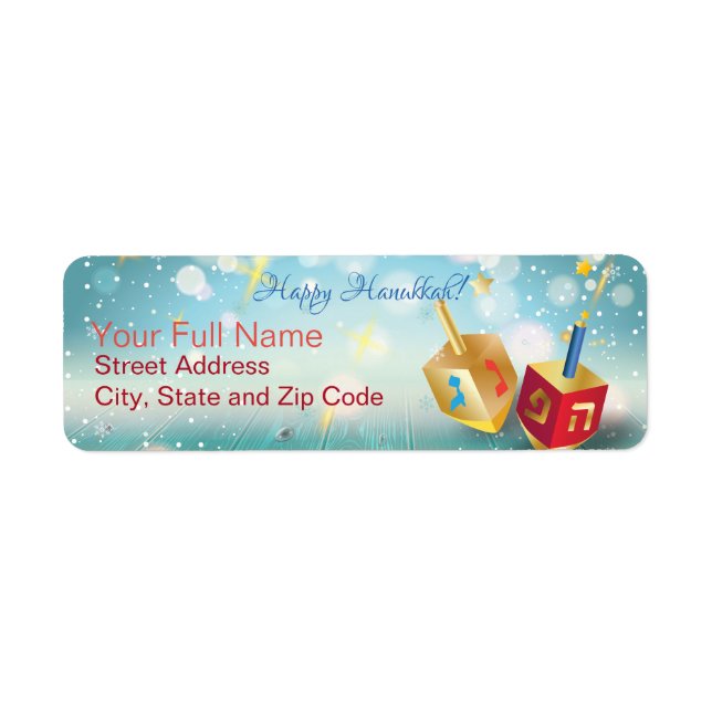 Happy Hanukkah Holiday Gold Hanukkah Menorah (Front)