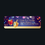 Happy Hanukkah Holiday Gold Hanukkah Menorah<br><div class="desc">Return Address Label Beautiful Happy Hanukkah Holiday Sticker decorated with Gold Hanukkah Menorah,  Dreidel,  hamantaschen cookies,  Sparkles Festive Decorative Background. For Creation and Customize Your Personal Holiday text template. Seasonal Trendy Festive Graphic design. Happy Hanukkah Invitations & Stationery,  Mailing Accessories,  Return Address Labels. Hanukkah Festival Jewish Holiday.</div>