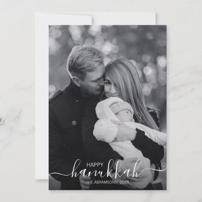 Happy Hanukkah Holiday Photo Card (Front)