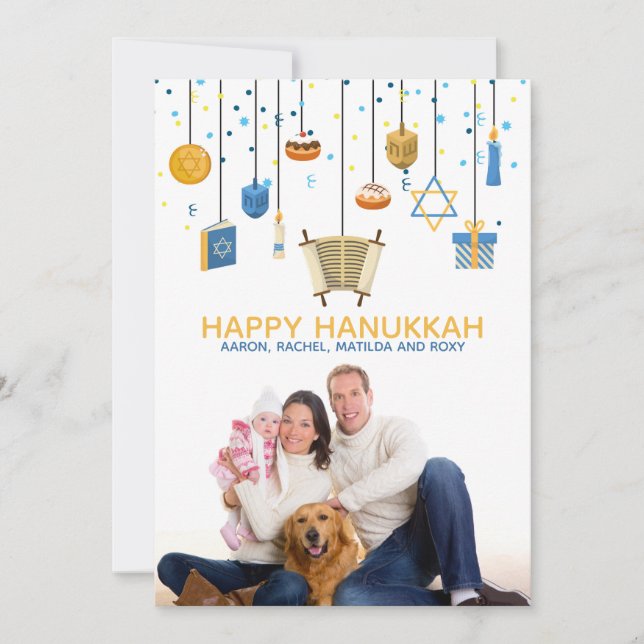Happy Hanukkah Icons Personalized Photo (Front)