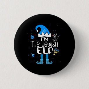 Happy Hanukkah I'm The Jewish Elf Family Christmas 2 Inch Round Button