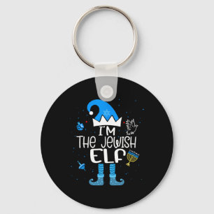 Happy Hanukkah I'm The Jewish Elf Family Christmas Keychain