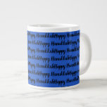 Happy Hanukkah in simple elegant script Large Coffee Mug<br><div class="desc">Happy hanukkah is in simple elegant script</div>