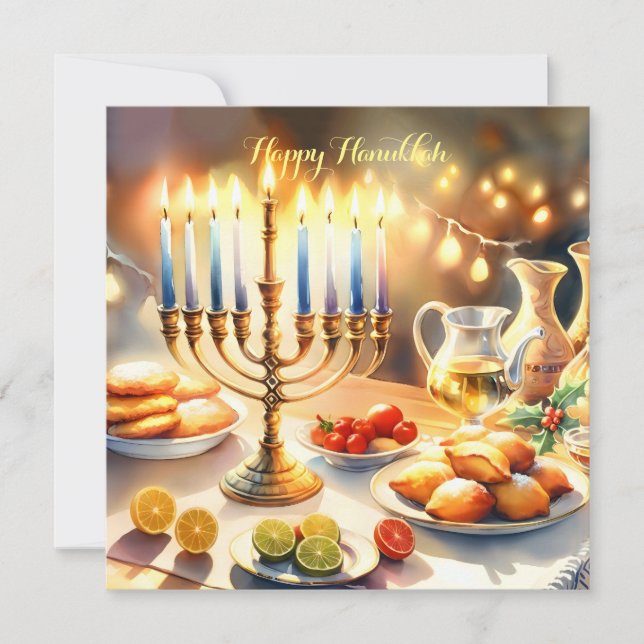Happy Hanukkah Invitation (Front)
