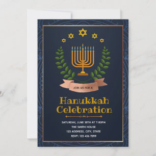 Happy hanukkah invitation card