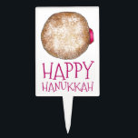 Happy Hanukkah Jelly Doughnut Sufganiyot Chanukah Cake Topper<br><div class="desc">Cake pick features an original marker illustration of a jelly doughnut. Perfect for Hanukkah holiday cake decorating! 

Don't see what you're looking for? Need help with customization? Click "contact this designer" to have something created just for you!</div>