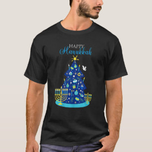 Happy Hanukkah Jewish Chanukah Christmas Tree T-Shirt