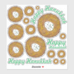 Happy Hanukkah Jewish Holiday Potato Latkes Latke<br><div class="desc">Stickers feature an original marker illustration of a delicious potato latke topped with sour cream and chives. Ideal for celebrating the Jewish holiday of Hanukkah!</div>
