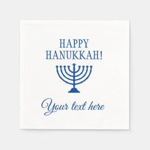 Happy Hanukkah Jewish menorah custom Holiday Napkin