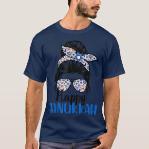 Happy Hanukkah Jewish Messy Christmas Pajama Gift T-Shirt