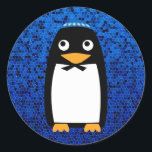 Happy Hanukkah Jewish Penguin Yarmulke Classic Round Sticker<br><div class="desc">I love Hanukkah and Penguins. Penguins are so cute with their short little legs. That's why I made a Hanukkah Penguin wearing a Yarmulke. Thank you for looking at Happy Food designs!</div>