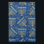 Happy Hanukkah Jewish Star Menorah Blue Kitchen To Kitchen Towel<br><div class="desc">Happy Hanukkah,  Menorah,  Jewish star,  blue kitchen towel.</div>