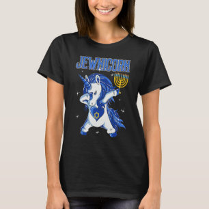 Happy Hanukkah Jewnicorn Dabbing Unicorn Christmas T-Shirt