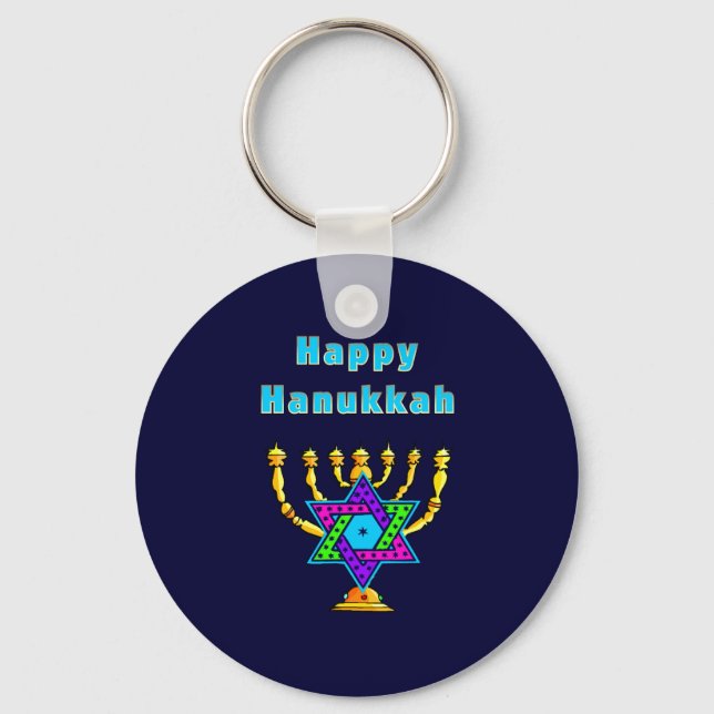 Happy Hanukkah Keychain (Front)