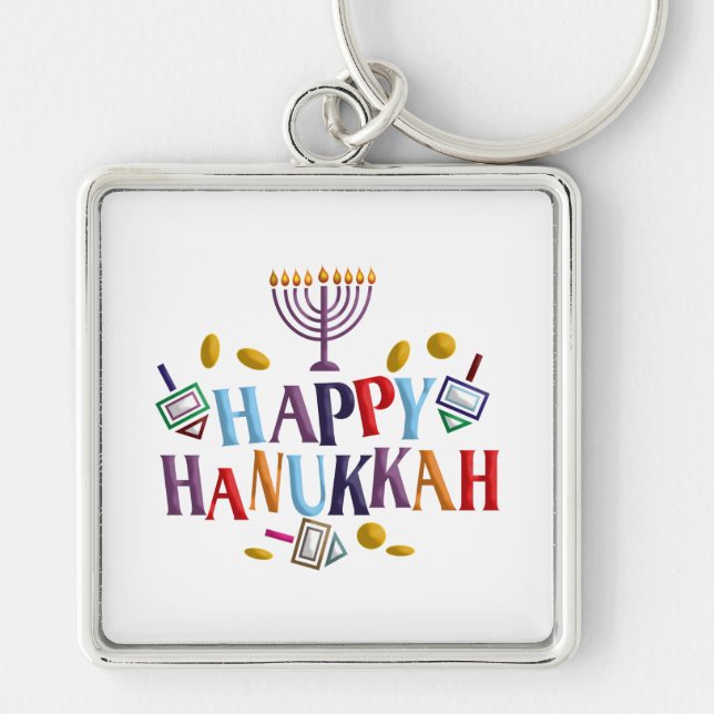 Happy Hanukkah Keychain (Front)