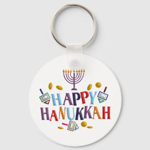 Happy Hanukkah Keychain