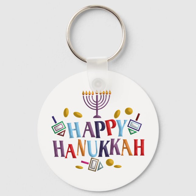 Happy Hanukkah Keychain (Front)