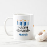 Happy Hanukkah Kids Adorable Name Mug<br><div class="desc">Personalize it! Two-sided printing with this Adorable Kids Happy Hanukkah Mug with Name Personalization. Microwave and Dishwasher Safe. Designed for 11 oz mug / 15 oz mug is also available.</div>