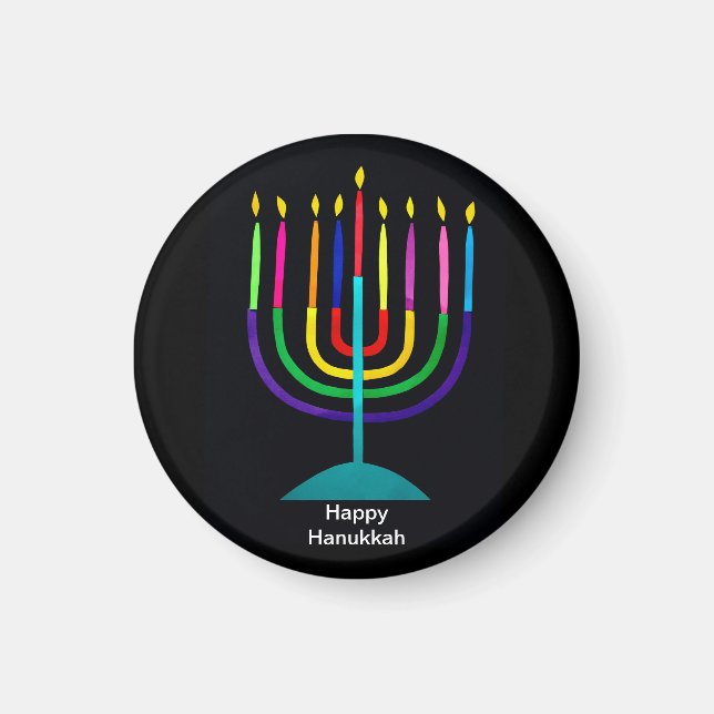 Happy Hanukkah Kitchen Magnet (Front)