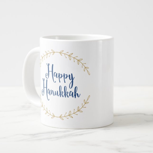 Happy Hanukkah Large Coffee Mug (Front Left)