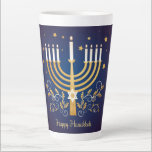 Happy Hanukkah Latte Mug<br><div class="desc">Happy Hanukkah 
If you  like drinking coffee a latte,  not just a little,  then this mug is for you! Stylish and ready for your customizations,  it will easily become an essential part of your day.</div>