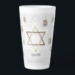 Happy Hanukkah Latte Mug<br><div class="desc">Happy Hanukkah 
If you  like drinking coffee a latte,  not just a little,  then this mug is for you! Stylish and ready for your customizations,  it will easily become an essential part of your day.</div>